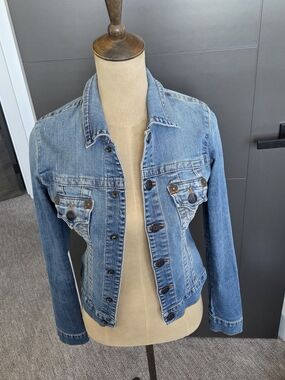 True Religion Fitted Denim Jacket Small Medium Wash Jean Jacket